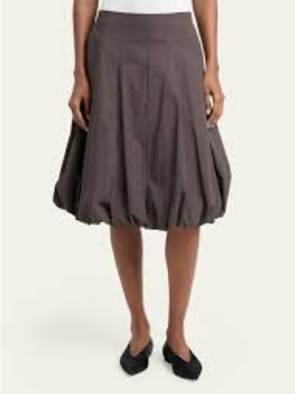 Paniz Brown Bubble Hem Circle Skirt